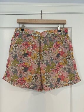 J. Crew Pink Floral Patch Pocket Shorts